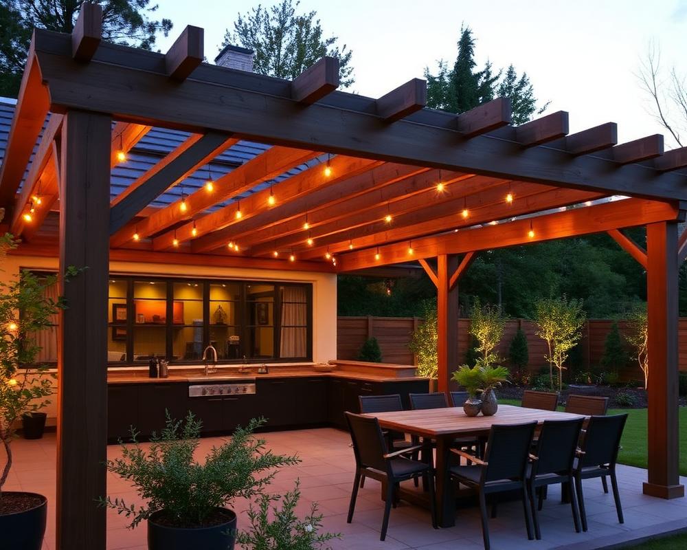 Pergola med belysning